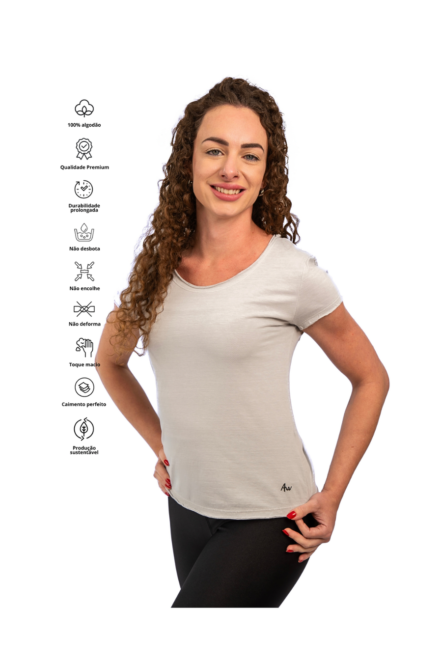 Camiseta Feminina 100% Algodão Premium corte a fio