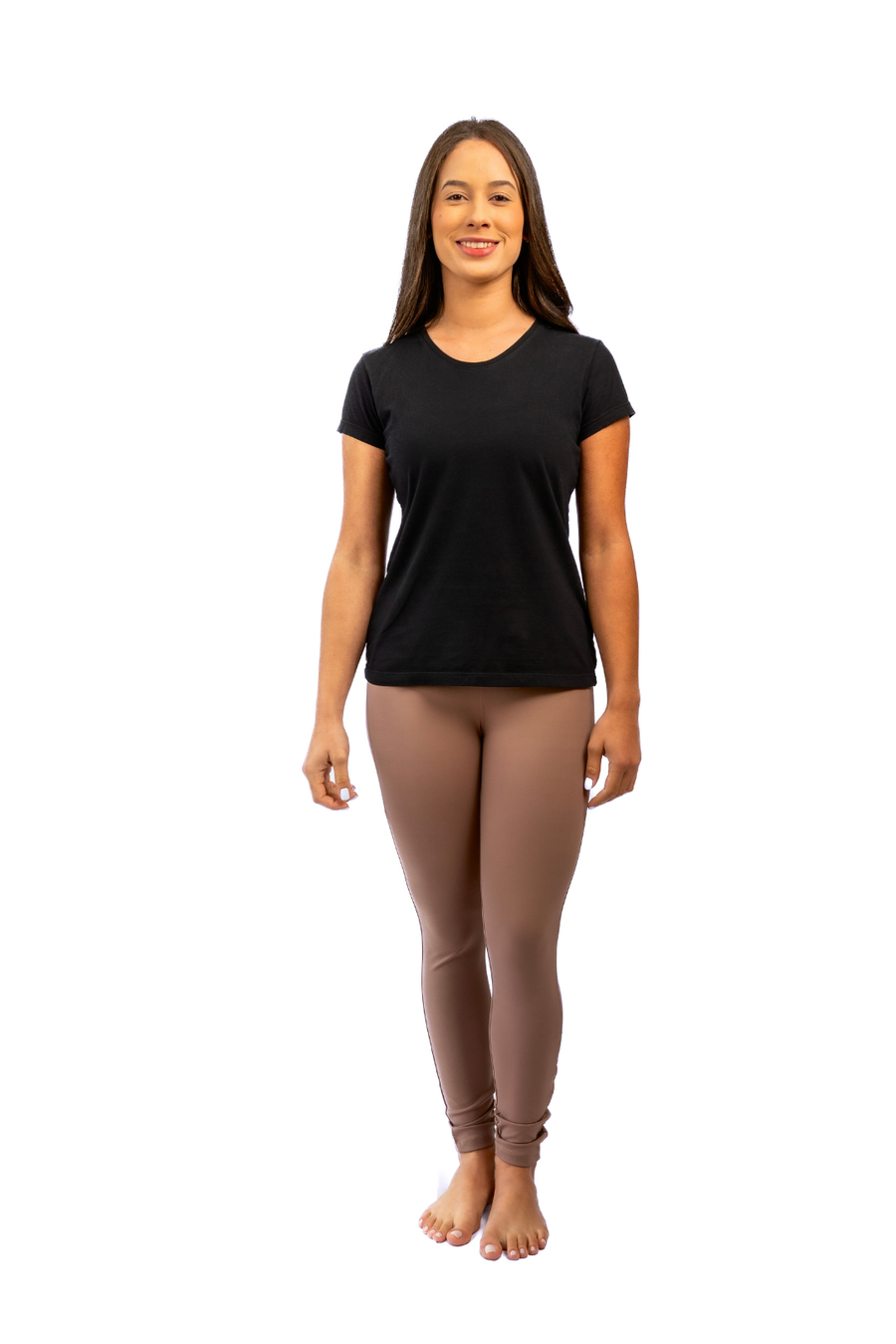Camiseta Feminina 100% Algodão Premium Slim preta