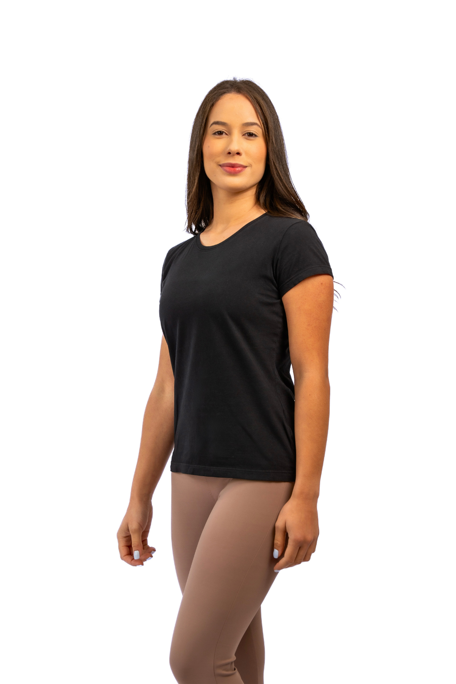 Camiseta Feminina 100% Algodão Premium Slim preta