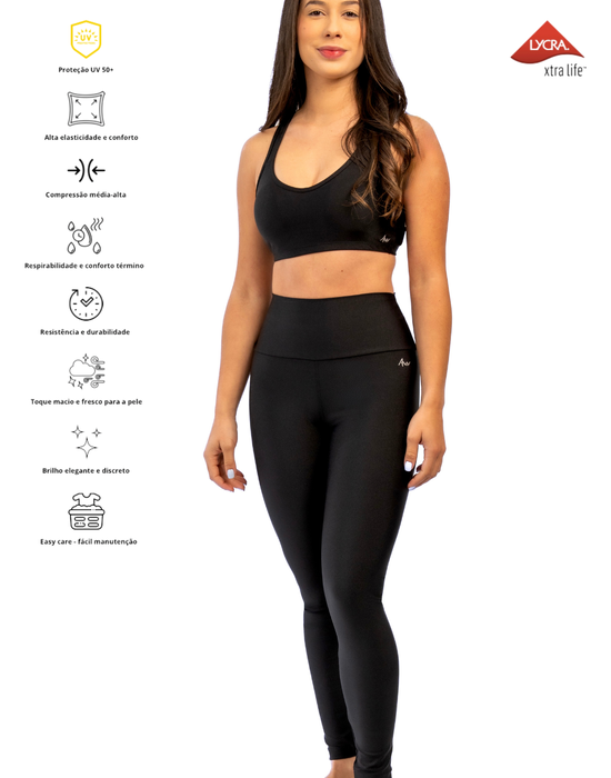 Legging Shine Performance Preto Intenso