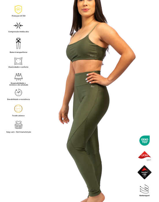 Legging Shine Peformance Verde Floresta Curvas