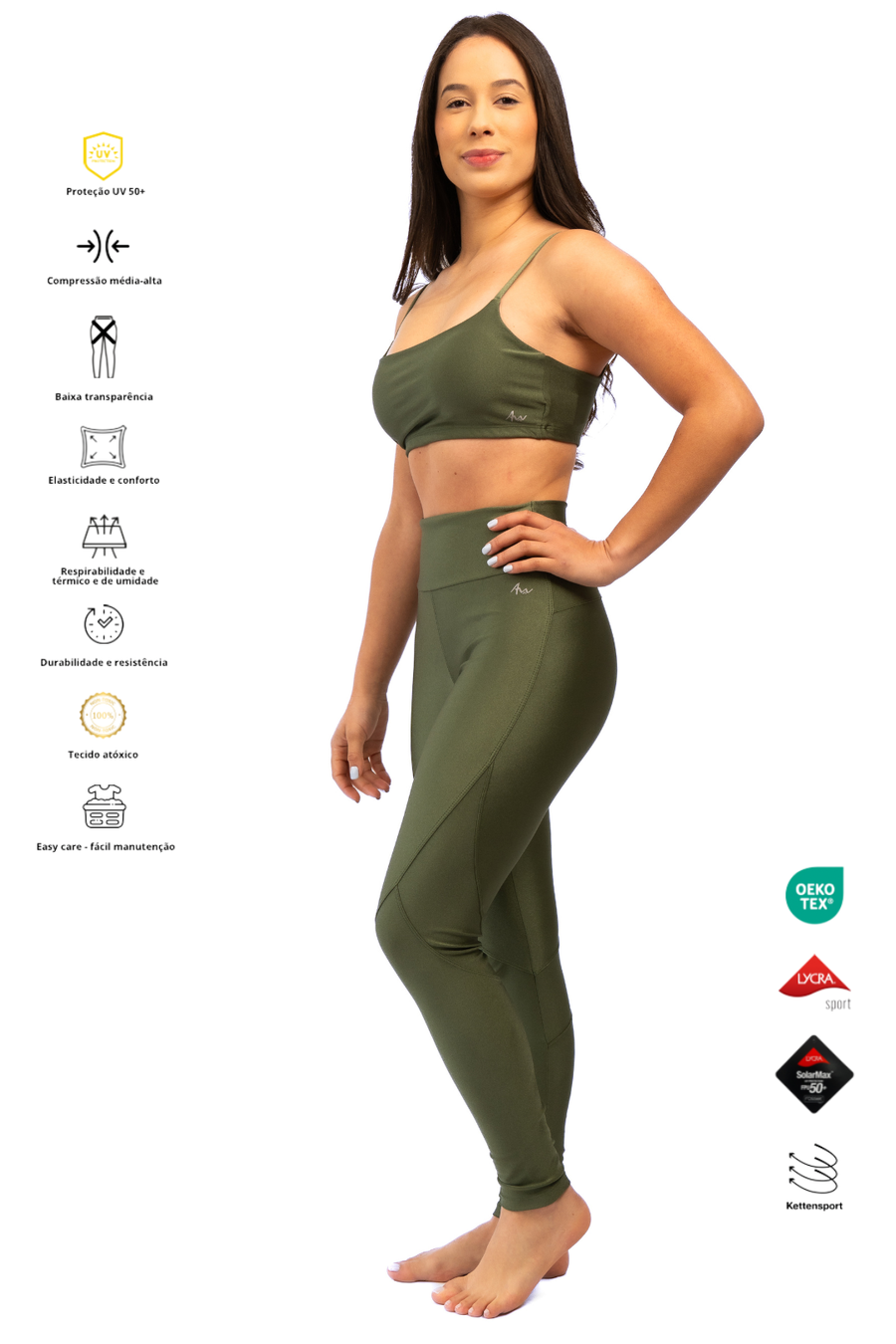 Legging Shine Peformance Verde Floresta Curvas