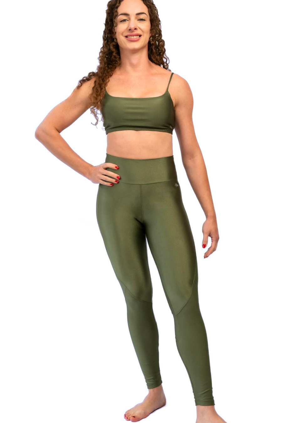 Legging Shine Peformance Verde Floresta Curvas