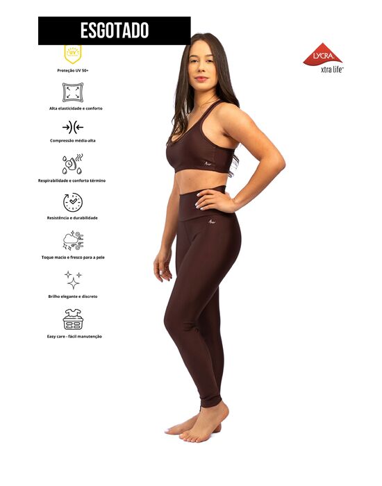 Legging Shine Performance Coffee