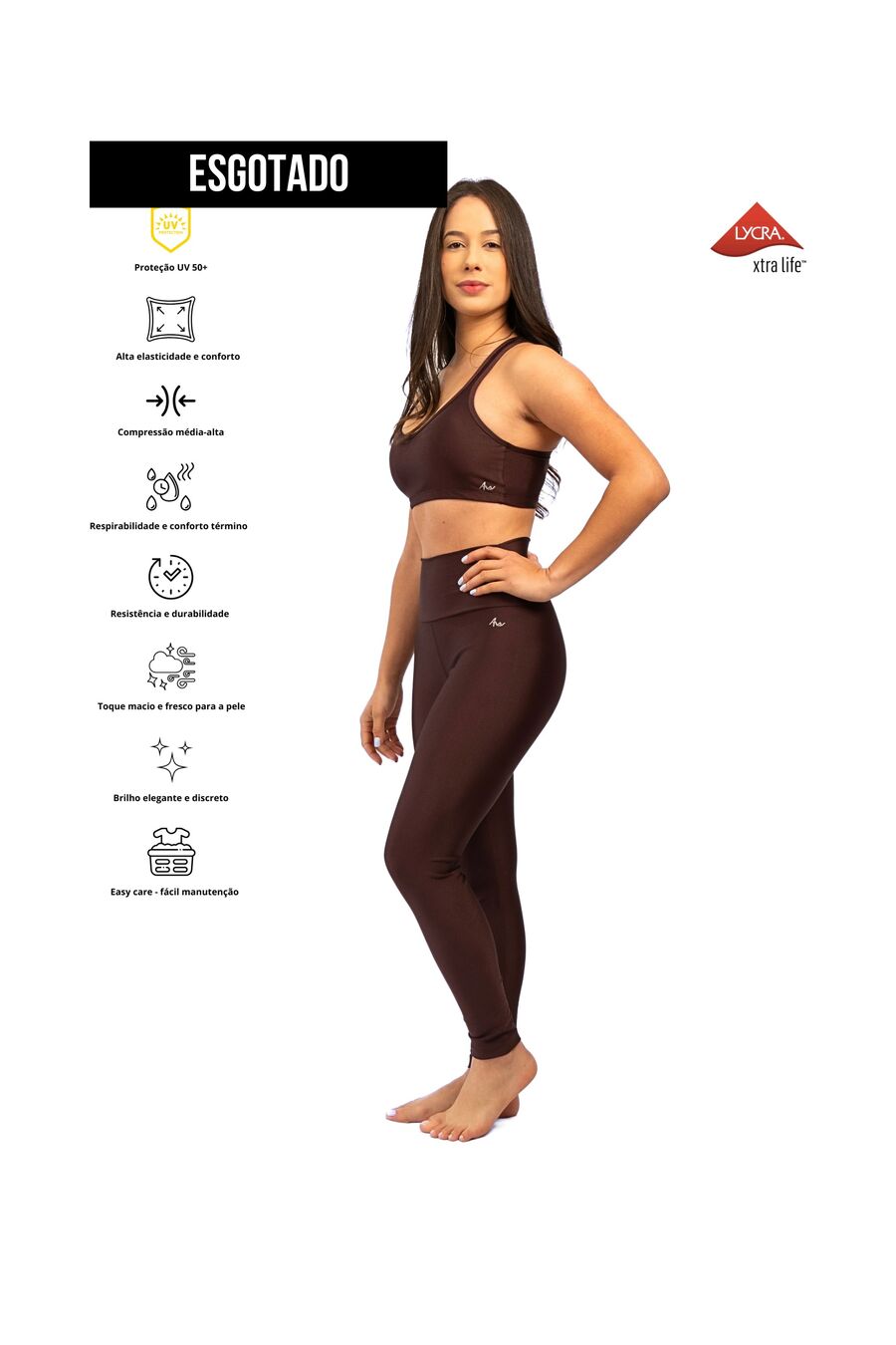Legging Shine Performance Coffee