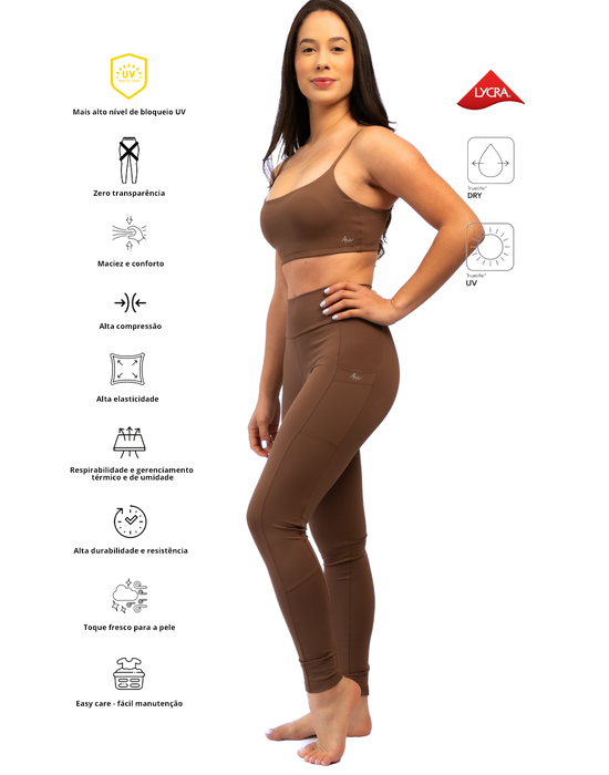 Legging High Performance Marrom Cacau