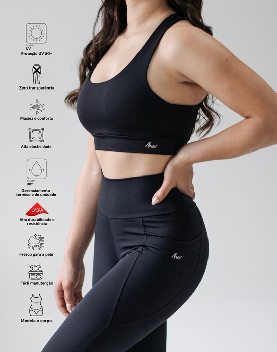 Top High Performance Ultra Black com bolso