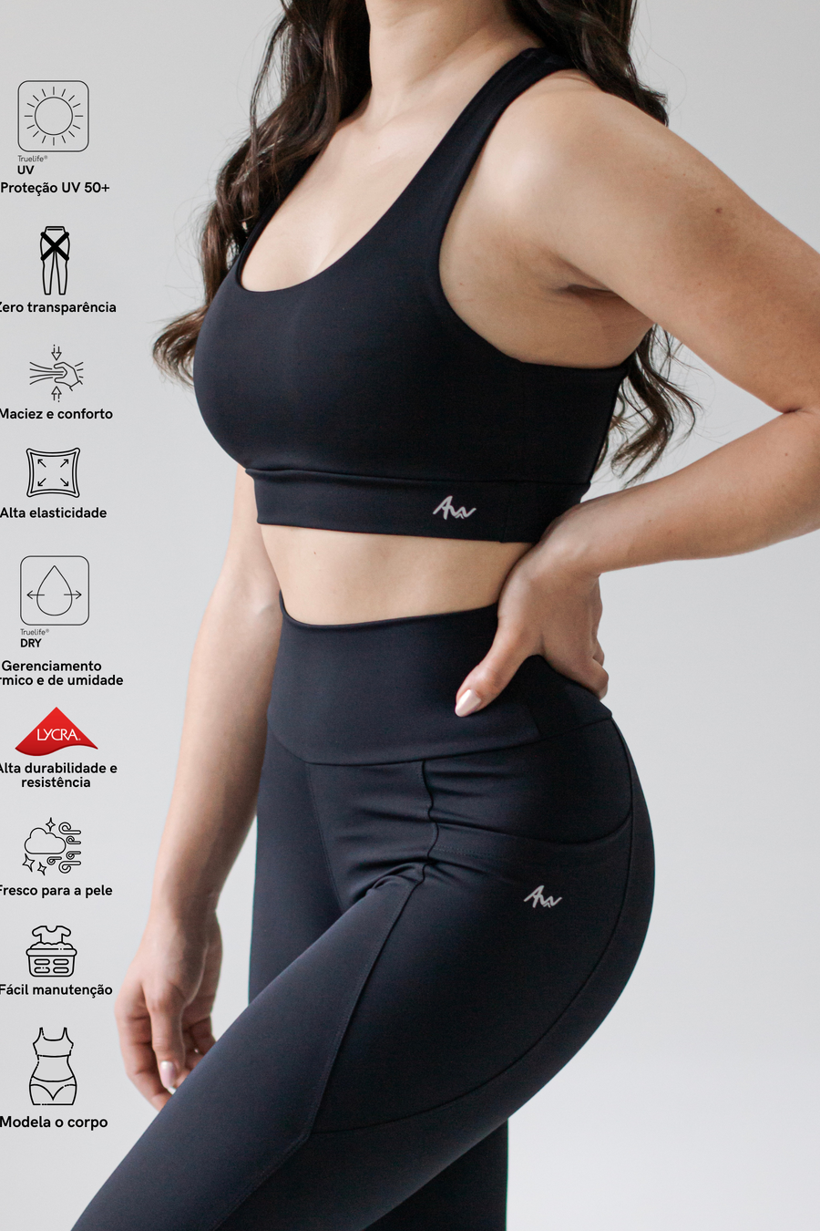 Top High Performance Ultra Black com bolso